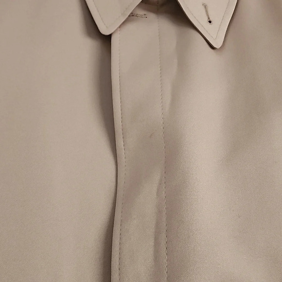 ☂London Fog Vintage 1970s Point Collar Trench Coat Tan Khaki Made in USA 42 Reg - Picture 11 of 16